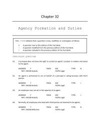 Business Law Chapter 32 An agent has a duty to keep and make available to the principal an account