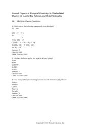 Chapter 14 Which one of the following compounds is an aldehyde