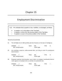 Business Law Chapter 35 except an undocumented alien, can bring an action for employment