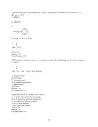 Chapter 19 Which group would most likely be found in a hydrophobic area