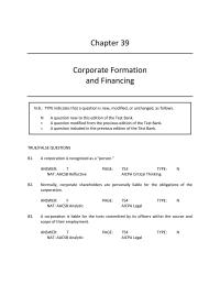 Business Law Chapter 39 a private equity firm buys an entire corporation and may later