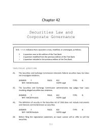 Business Law Chapter 42 Selling securities after the effective date of the registration statement