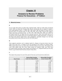 Finance Chapter 10 Historical Returns One Accepts That Stocks Are