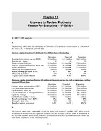 Finance Chapter 11 Ebiteps Analysis The Following Tables Show The