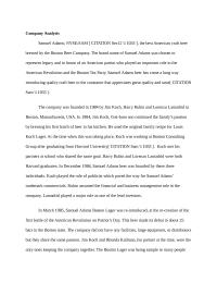 Samuel Adams Company Analysis
