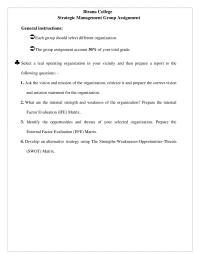 Strategic Management Group Assignment