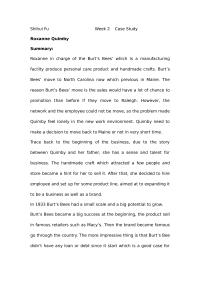 Roxanne Quimby Case Study