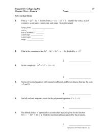 Chapter 3 Find a polynomial equation with integral coefficients and lowest