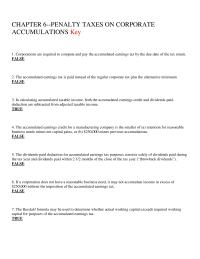 Chapter 6 The Accumulated Earnings Credit For Manufacturing Company