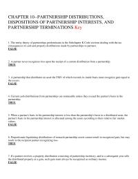 Chapter 10 Partner Received Current Distribution From The