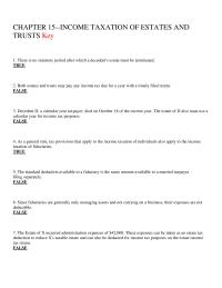 Chapter 15 Income Taxation Estates And Trusts Key