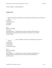 Chapter 11 1 Objective Understand How Personalities Influence Individual&nbsp;
