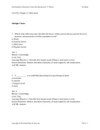 Chapter 12 1 Locke’s Goalsetting Theory Suggests That