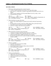 Chapter 1 Economics The Study Scarcity And Choice key Blooms