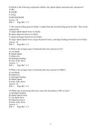 Chapter 11 2 Which of the following compounds exhibits only dipole-dipole