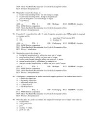 Chapter 8 When the price of a good is a constant, the marginal revenue