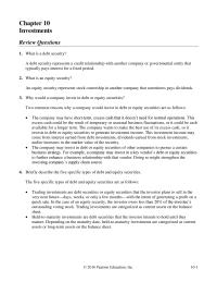 Chapter 10 Homework Revenue From Net Income Earned Investee Investments
