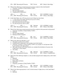 Chapter 12 Which of the following government programs provides recipients