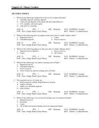 Chapter 15 Which of the following compose the reserves of a commercial bank