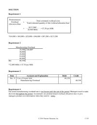Chapter 17 Homework The actual manufacturing overhead rate is not known until