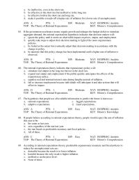 Chapter 17 The rational expectations theory indicates that expansionary&nbsp;