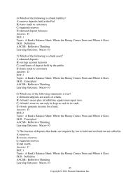 Chapter 16 2 Which of the following is a bank liability