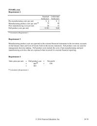 Chapter 19 Homework Manufacturing product costs are reported in the external&nbsp;