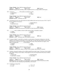 Chapter 01 2 A measure lacks validity if it doesn’t seem to measure