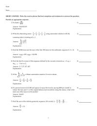 Chapter 10 Find the common ratio of a geometric sequence if the