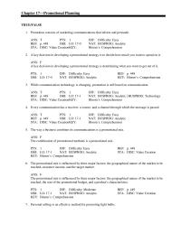 Chapter 17 Promotion consists of marketing communications that inform