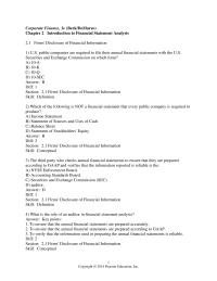 Chapter 2 Which of the following statements regarding the balance sheet