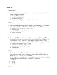 Chapter 10 Under The Equity Method Accounting For Investments