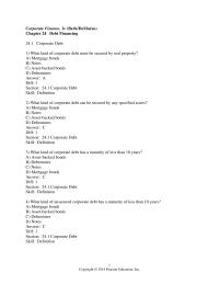 Chapter 24 What kind of corporate debt can be secured by any
