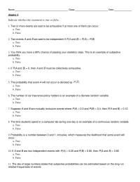 Chapter 4 Name Class Date Manufacturing Facility Needs