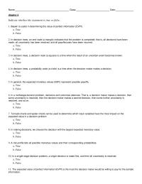 Chapter 6 Tornado charts and spider charts can be used to determine