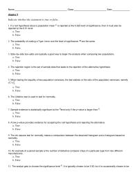Chapter 9 If a null hypothesis about a population mean