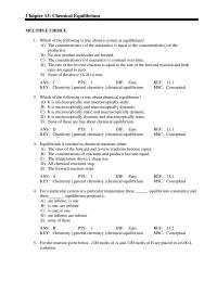 Chapter 13 1 Determine The Equilibrium Constant For The