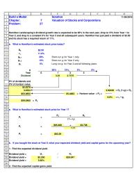 Finance Chapter 7 Homework What is Hamilton’s estimated stock price today