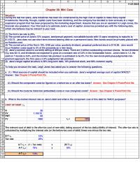 Finance Chapter 9 Homework Jana does not use short-term interest-bearing debt