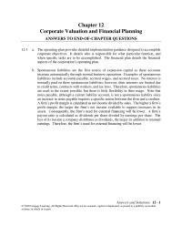Finance Chapter 12 Homework Accounts Payable Accruals Notes Payable Long term Debt