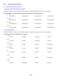 Chapter 5 Trigonometric Functions 51 Angles And Radian