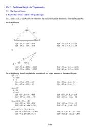 Chapter 7 Round lengths to the nearest tenth and angle measures to