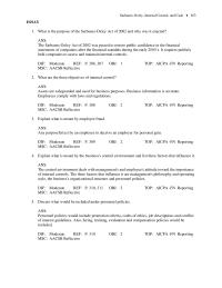 Chapter 7 2 What is the purpose of the Sarbanes-Oxley Act of 2002&nbsp;and why was it enacted