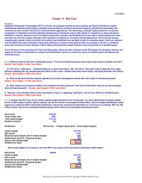 Finance Chapter 14 Homework Answer See Mini Case Show Discuss
