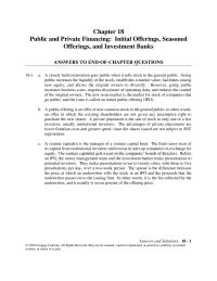 Finance Chapter 18 Homework Differentiate Between Private Placement And Public Offering