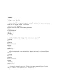Chapter 2 Which term refers to rules for appropriate communication behaviors