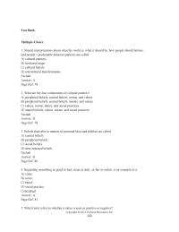 Chapter 4&nbsp;What are the four components of cultural patterns?
