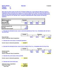 Finance Chapter 21 Homework&nbsp;free cash flow and interest expenses are&nbsp;expected