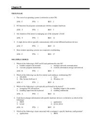Chapter 1 One function of the kernel is managing use of the computer’s