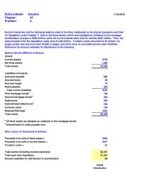 Finance Chapter 24 Homework Total preliminary distributions to priority claimaint